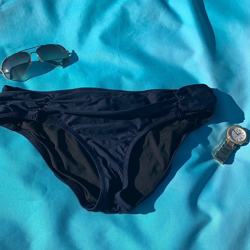🆕 new J Crew size medium bikini bottom swimwear swimsuit swim navy blue